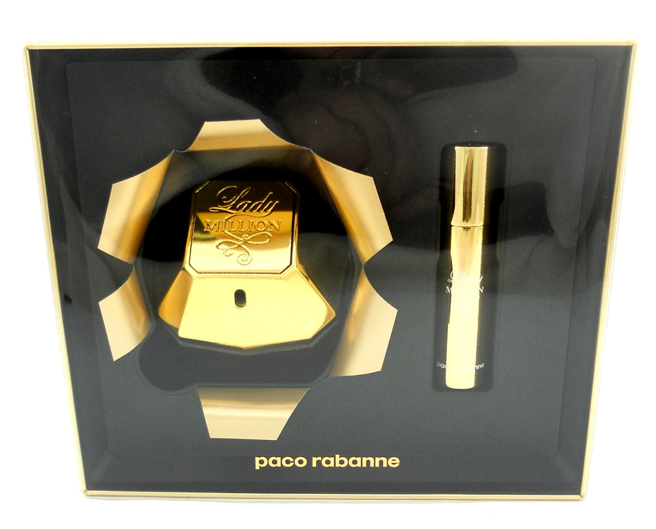 Lady Million Perfume by Paco Rabanne 2.7oz EDP Spray + 0.34 oz EDP Spray Set.