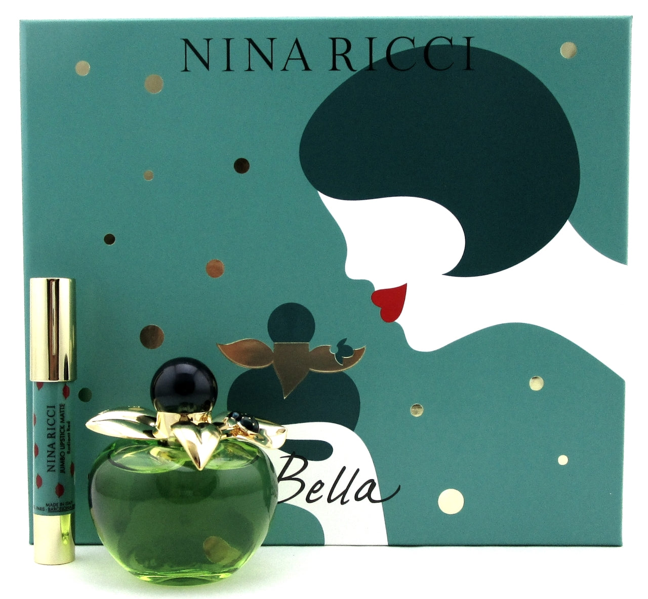 Bella by Nina Ricci Set for Women: 2.7 oz.EDT Spray+2.5 g.Red Lipstick. New Set.