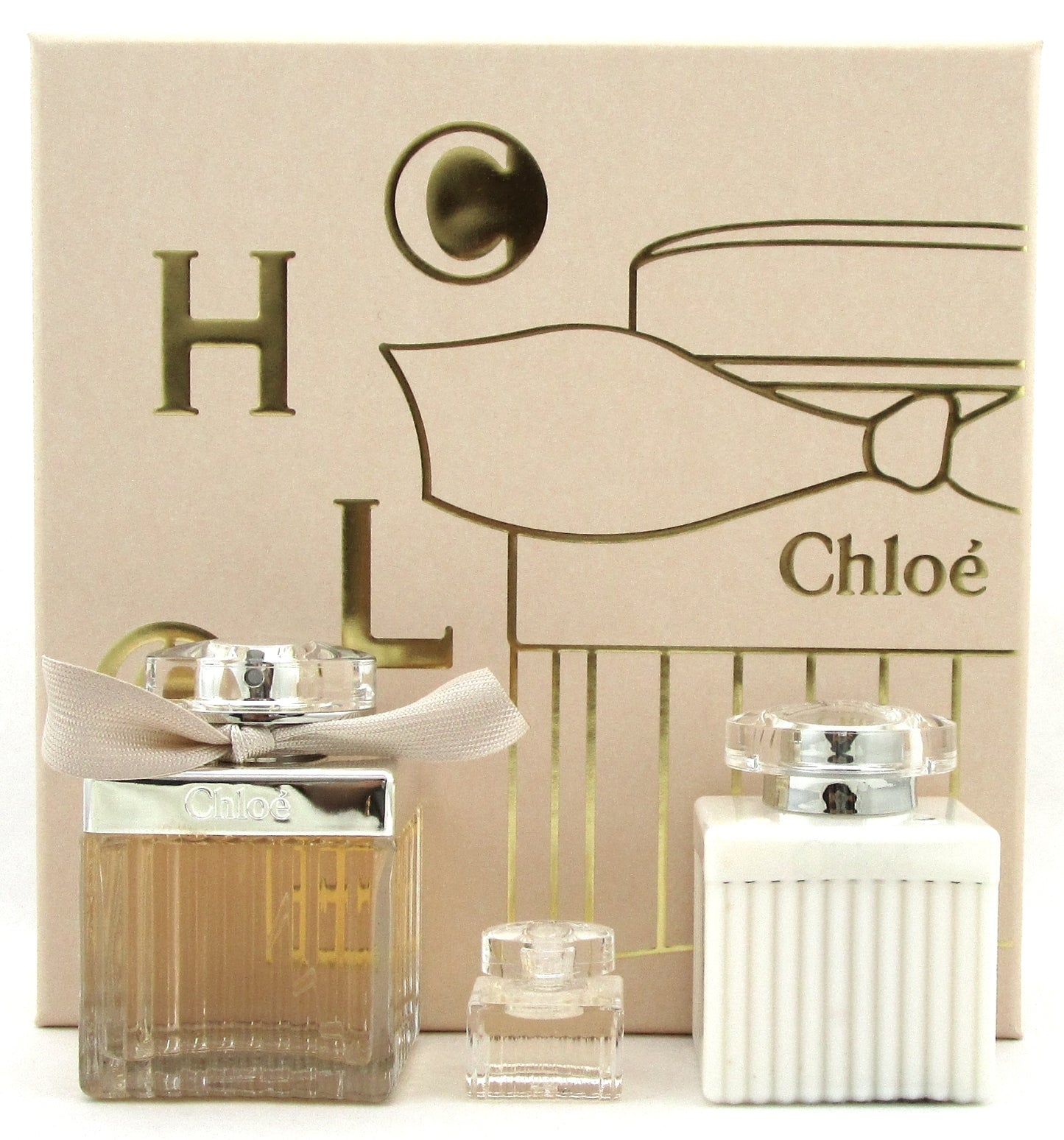 Chloe by Chloe Set: 2.5oz EDP Spray + 5ml EDP Splash Mini + 3.4oz B/L. New Set.