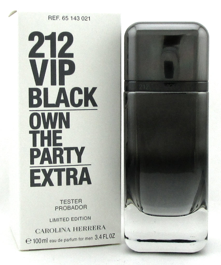 212 VIP BLACK EXTRA by Carolina Herrera 3.4 oz EDP Spray for Men. New Tester