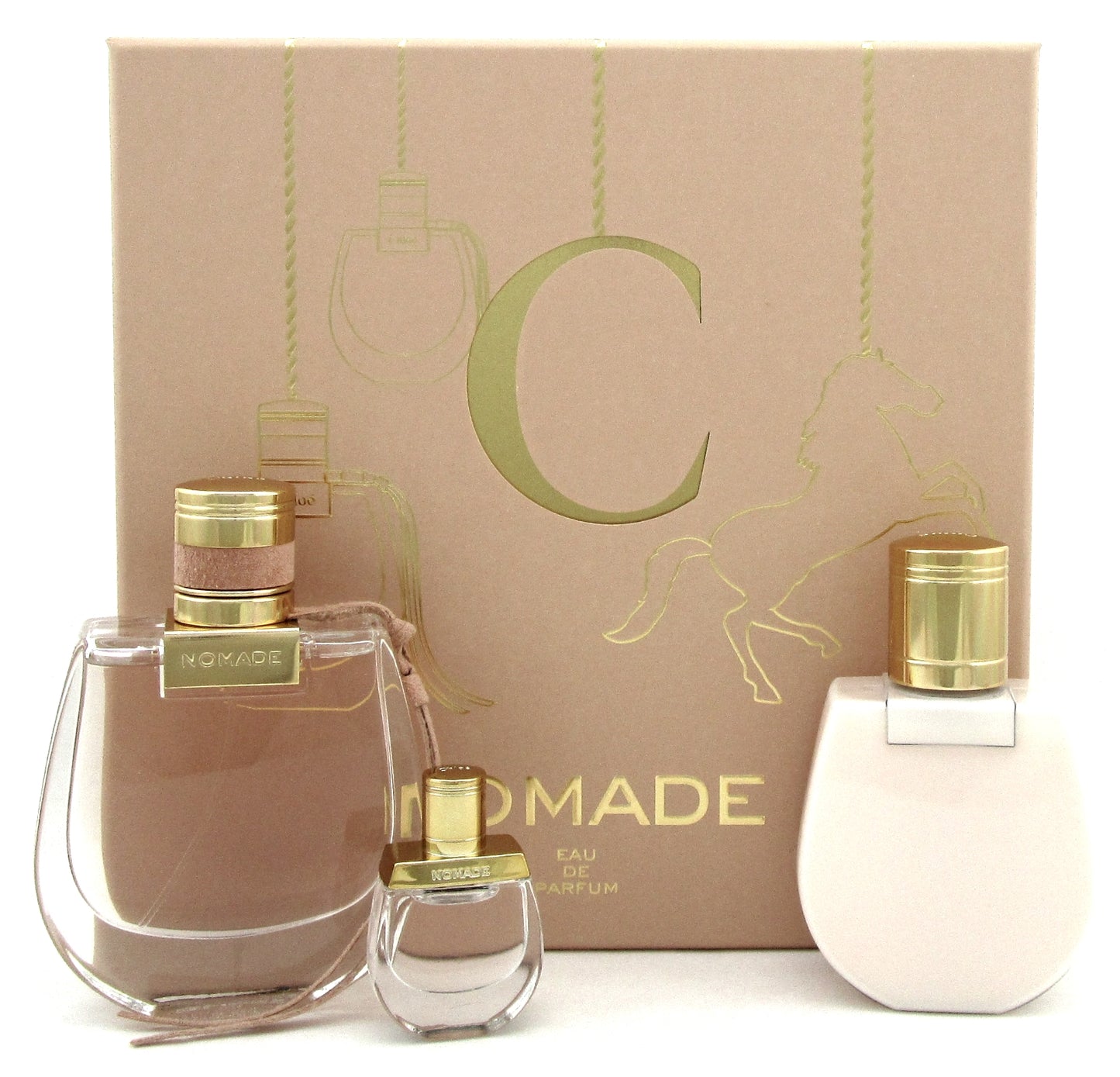 Chloe Nomade 2.5 oz.EDP Spray + 5 ml.EDP Splash + 3.4 oz.Body Lotion. New Set