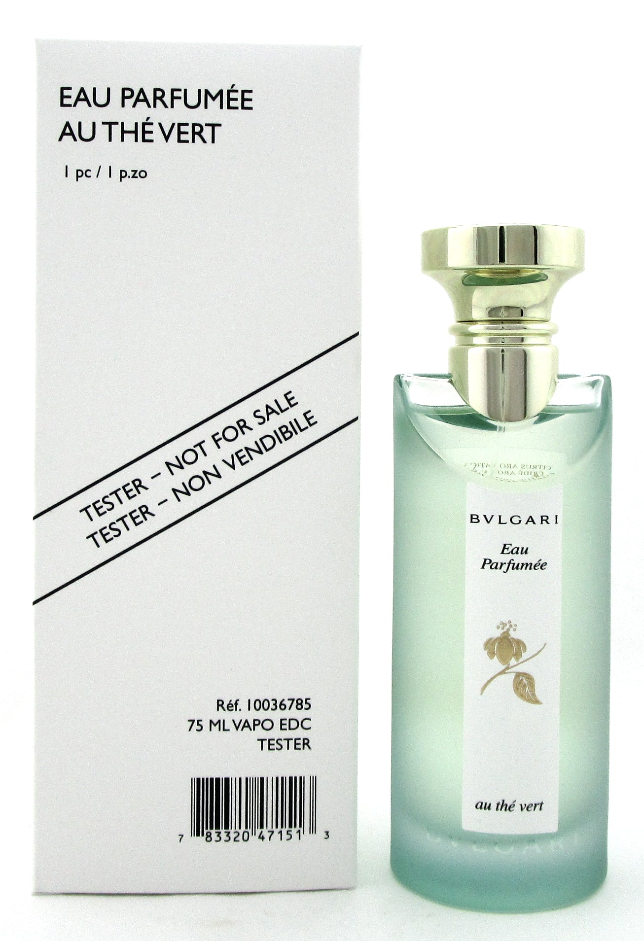 Bvlagari Eau Parfumee Au The Vert 2.5 oz./ 75 ml. Eau de Cologne Spray Unisex. New Tester w/Cap