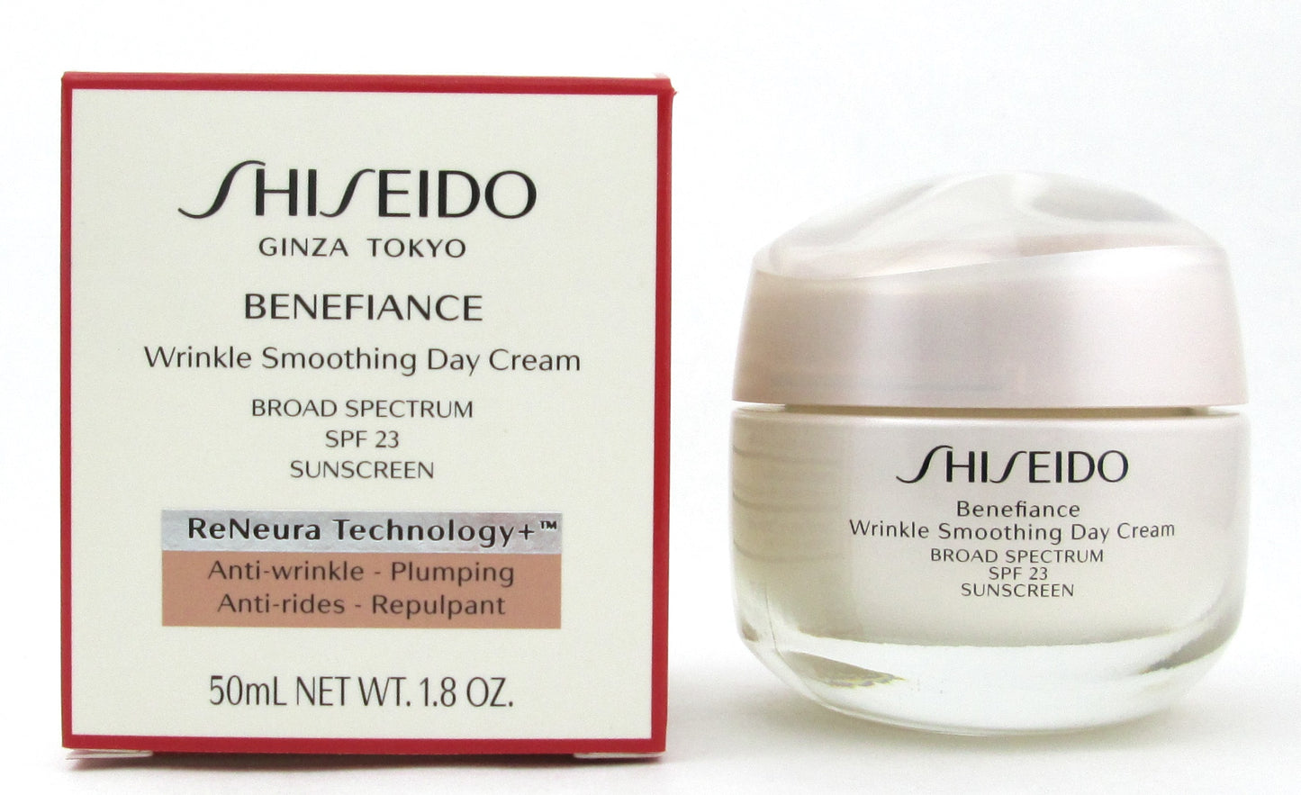 Shiseido Benefiance Wrinkle Smoothing Day Cream Broad Spectrum SPF 23 Sunscreen 50 ml./ 1.8 oz. NIB