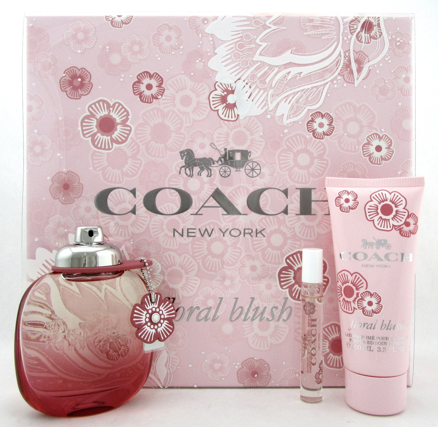Coach FLORAL BLUSH 3.0 oz.& 7.5 ml. EDP Spray + 3.3 oz. B/Lot. New SET for Women