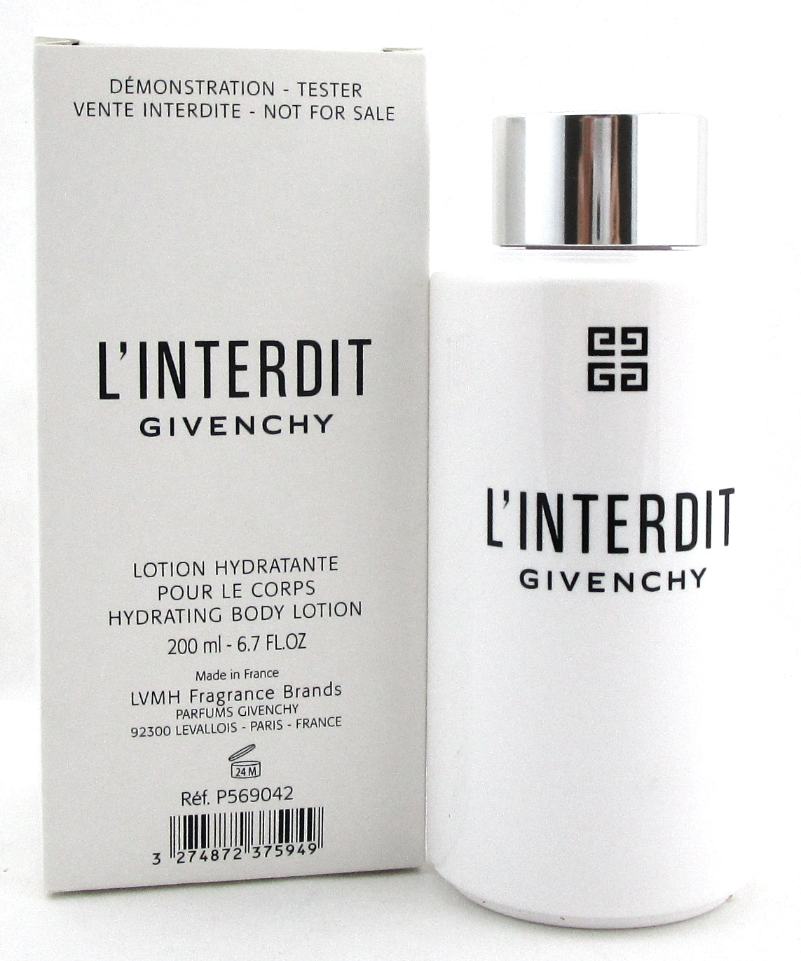 L'Interdit by Givenchy Hydrating Body Lotion 6.7 oz./ 200 ml. for Women. Tester.