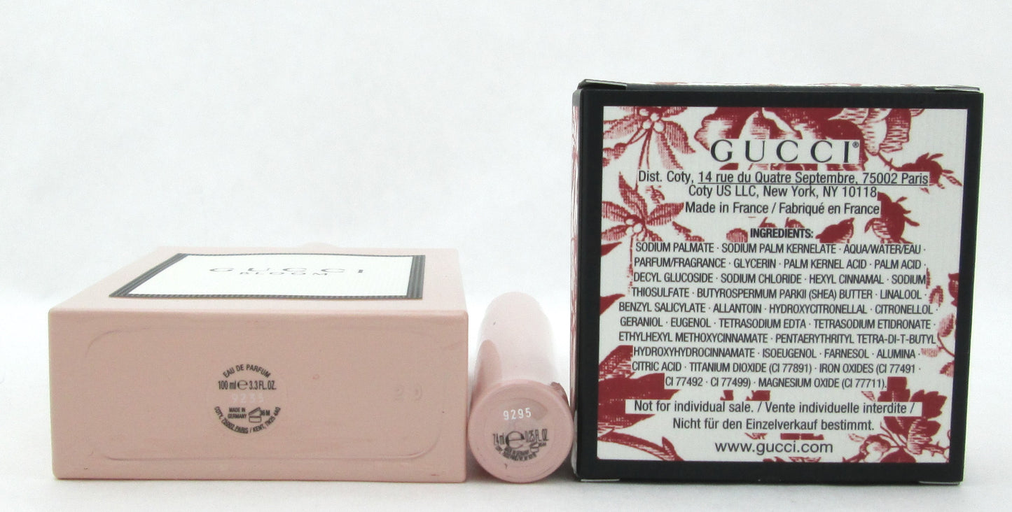 Gucci Bloom by Gucci 3 Piece Gift Set for Women with Eau De Parfum Spray 3.3 oz.