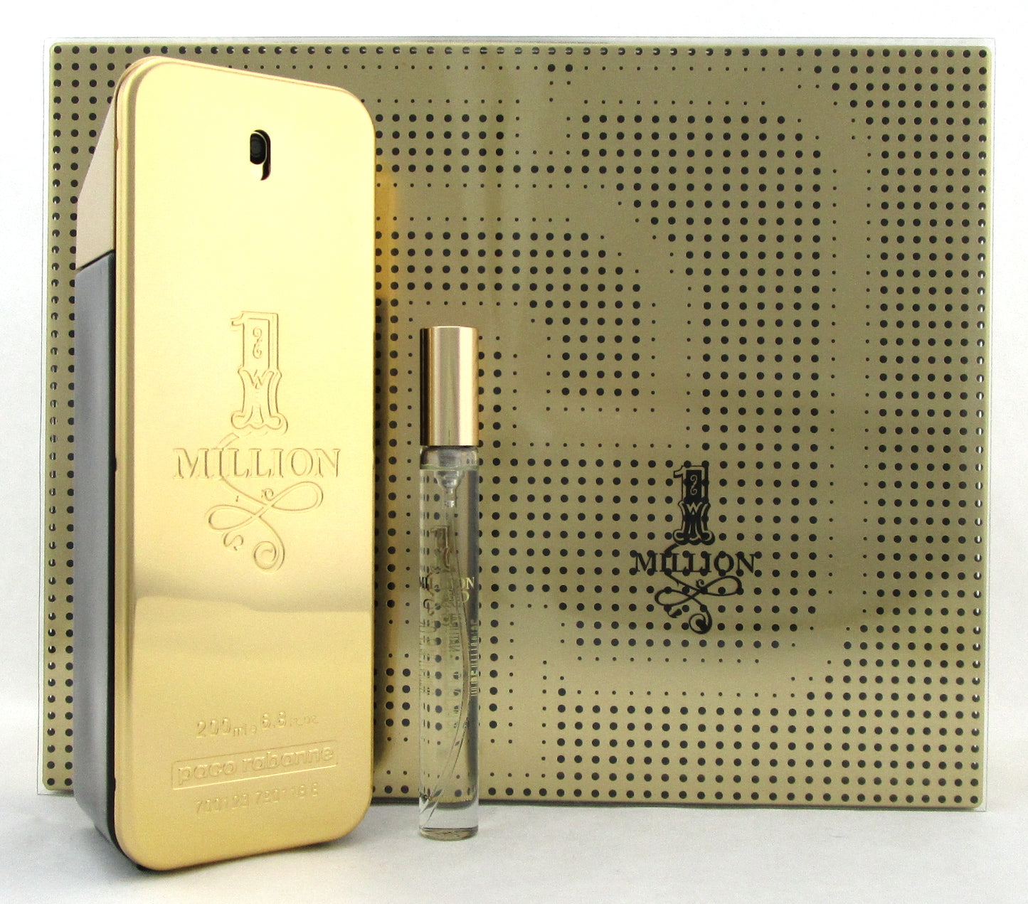 1 Million Cologne by Paco Rabanne: 6.8 oz. + 10 ml. EDT Spray. New Set for Men.