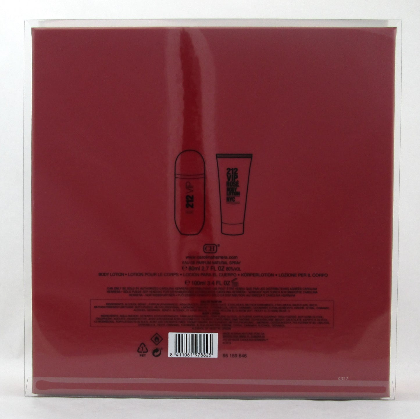 212 VIP ROSE Perfume by Carolina Herrera Set for her EDP Spray 2.7 oz.+Lotion