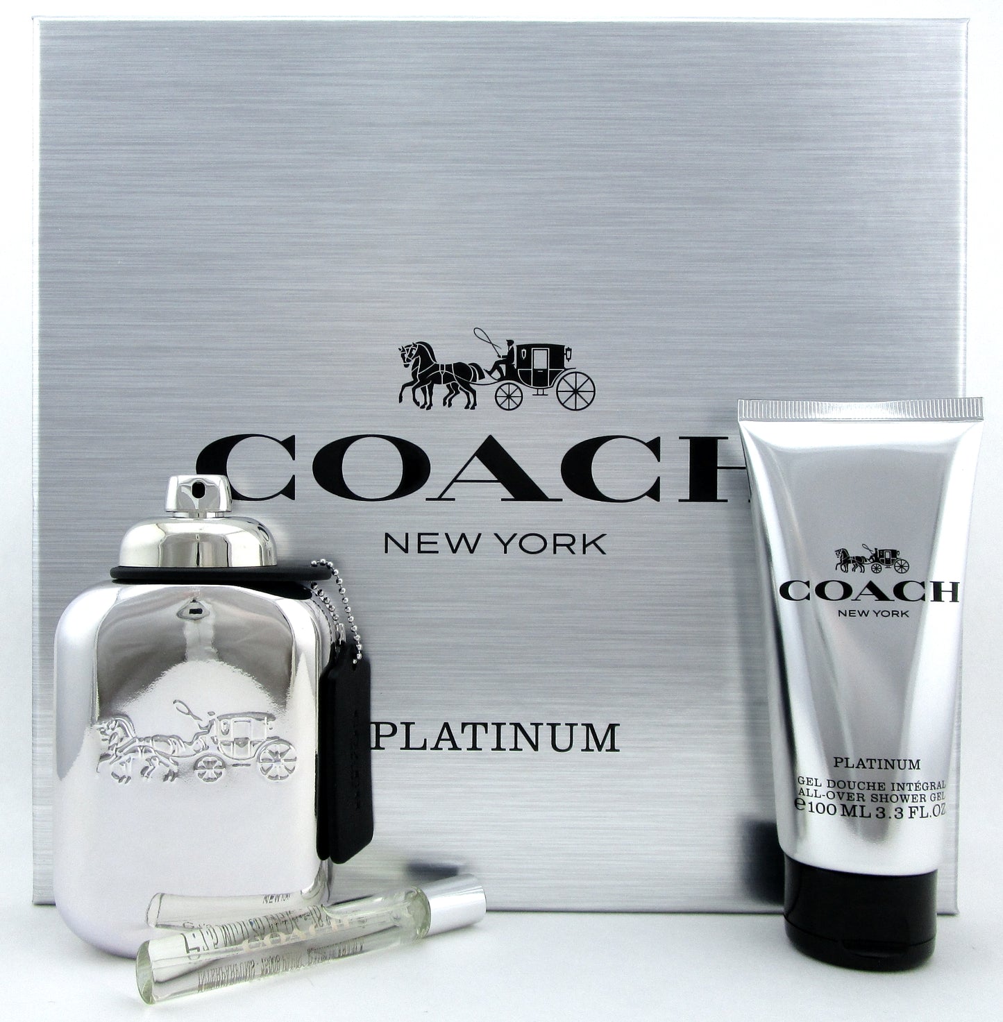 Coach Platinum by Coach 3.3oz & 7.5ml EDP Spray + 3.3oz.SH/Gel. New SET for Men