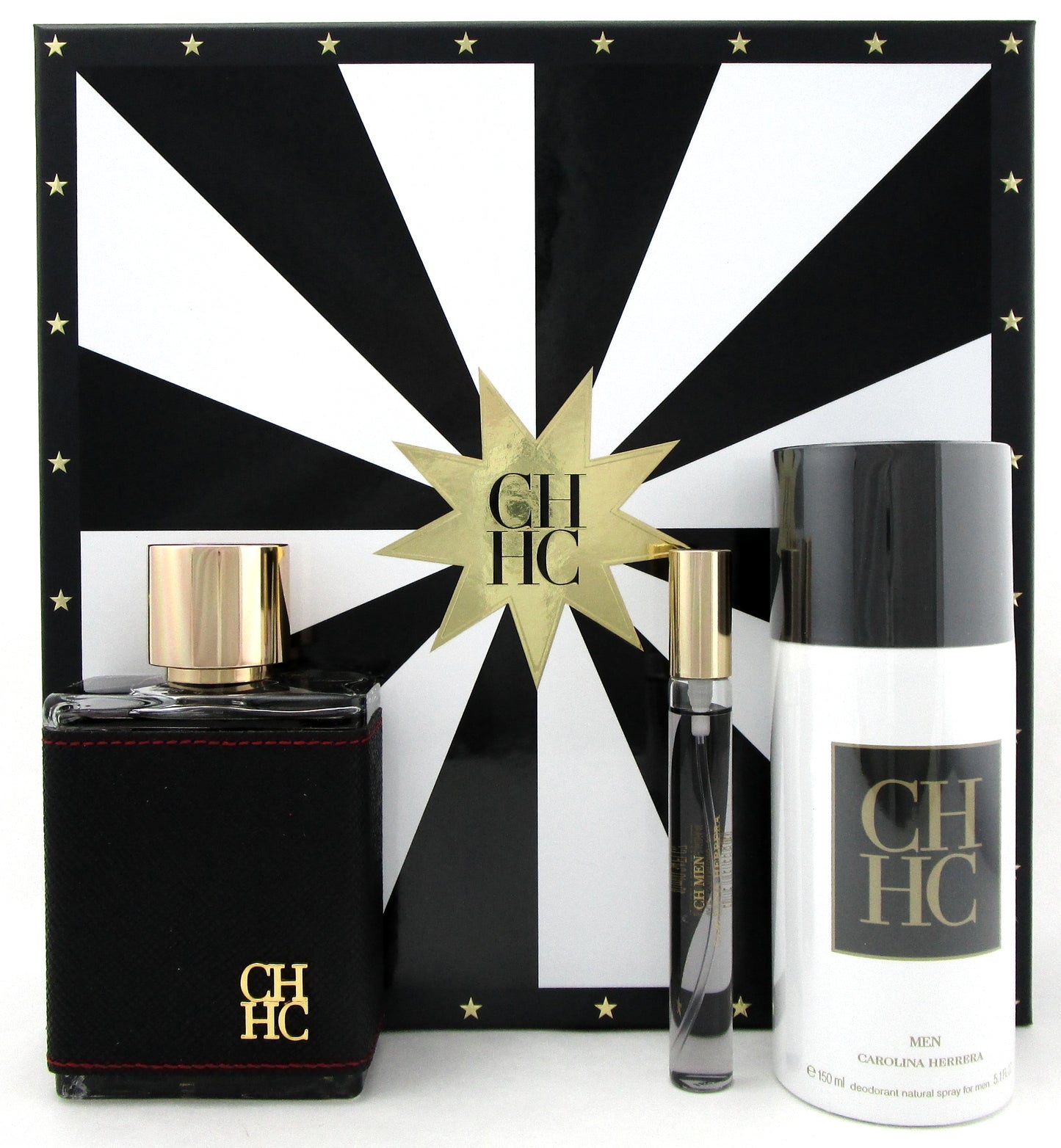 CH Men by Carolina Herrera 3.4oz.& 10ml. EDT Spray+5.1oz. Deo Spray. SET for Men