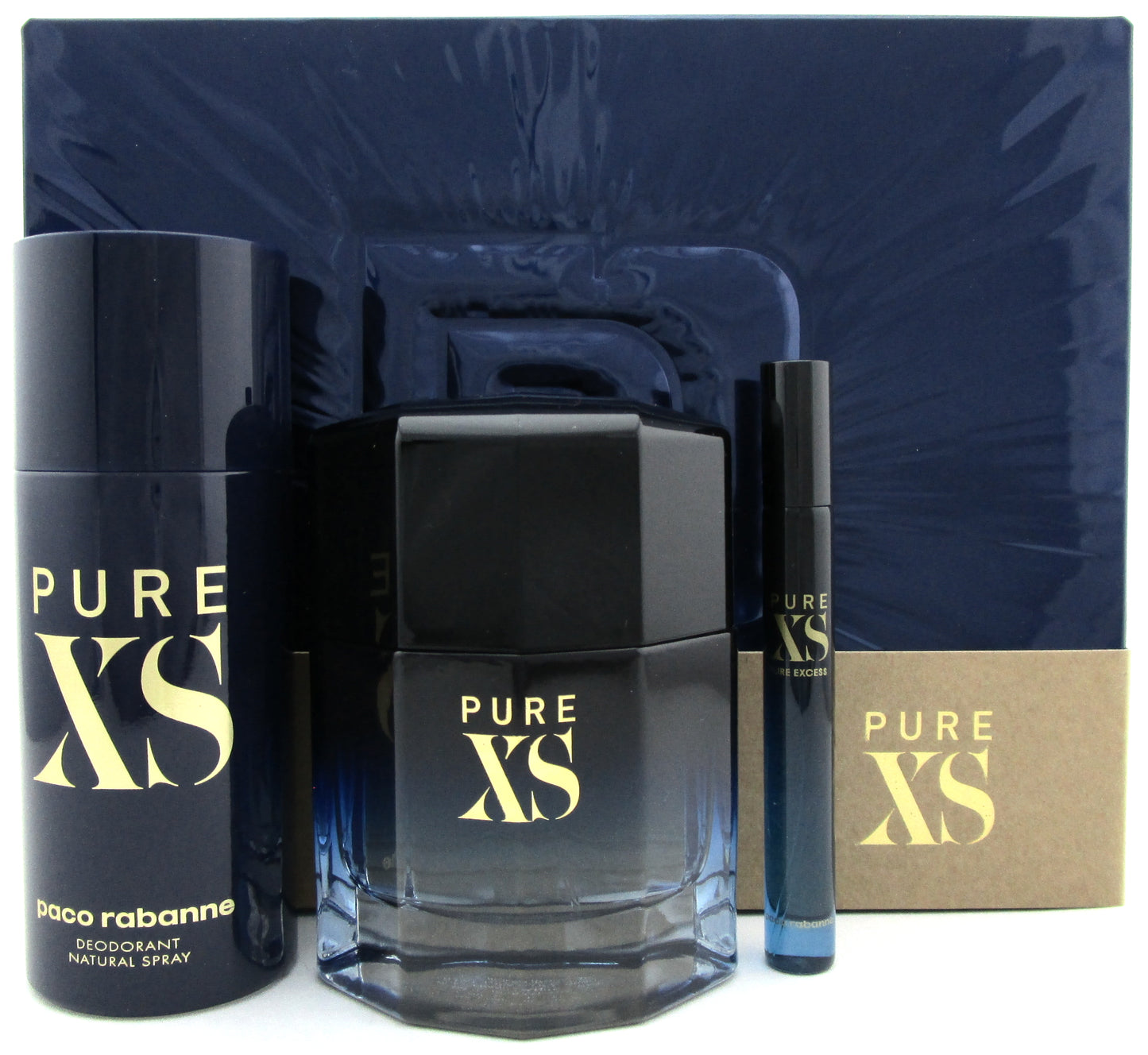 PURE XS by Paco Rabanne 3.4oz.&10ml.EDT Spray + 5.1oz.Deo Spray. New SET for Men