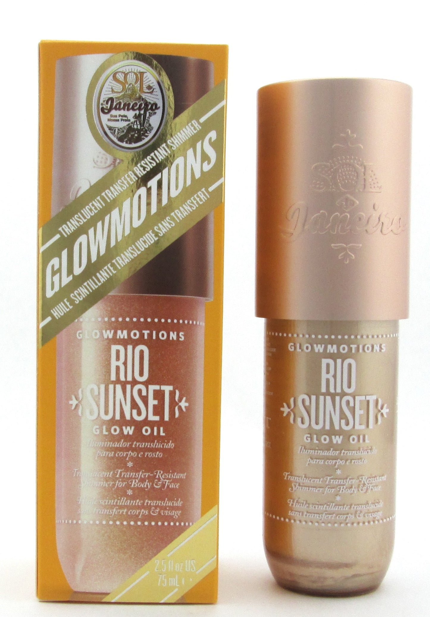Sol de Janeiro Glowmotions Rio Sunset Glow Oil Shimmer for Body & Face 2.5 oz./ 75 ml. New