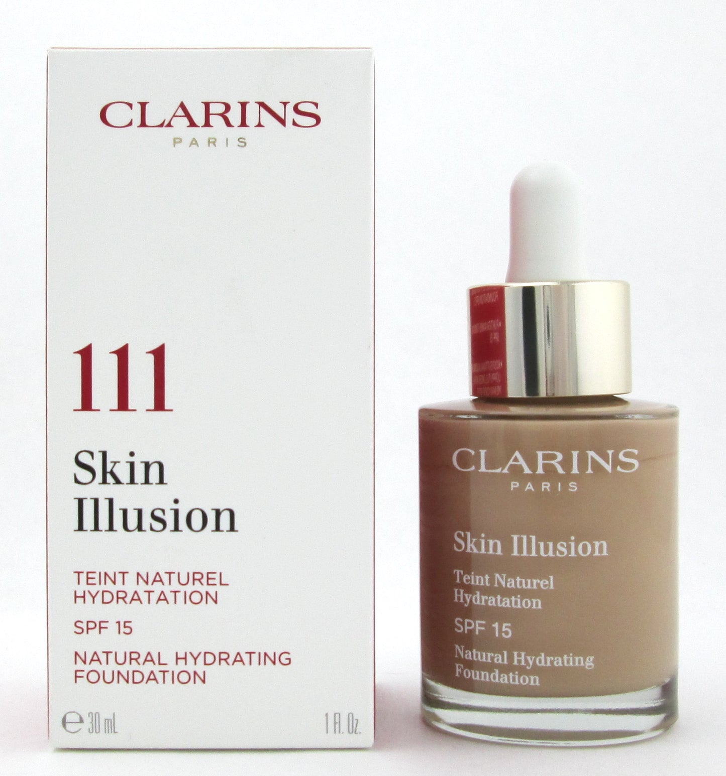 Clarins Skin Illusion Natural Hydrating Foundation SPF 15 #111 Auburn 30 ml./ 1 oz. New