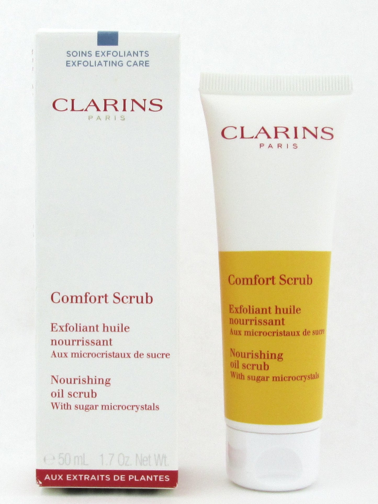 Clarins Comfort Scrub Nourishing Oil Scrub with sugar microcrystals 50 ml./ 1.7 oz. Damaged Box