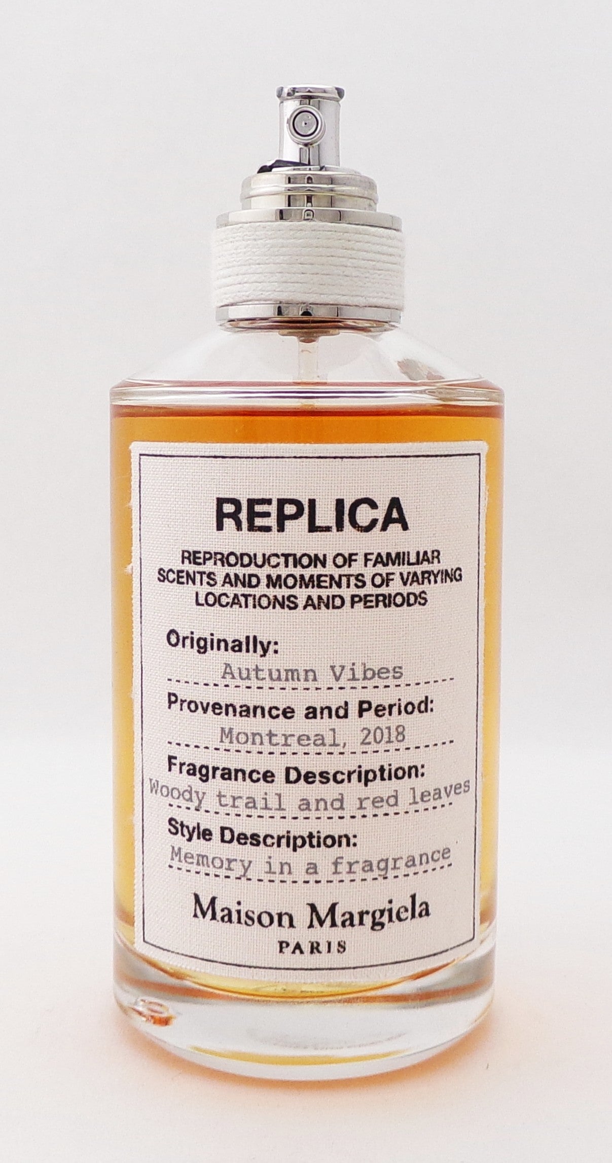 Replica AUTUMN VIBES BY Maison Margiela 3.4 oz. Eau de Toilette Refillable Spray Unisex No BOX Lower Fragrance Level Broken Top