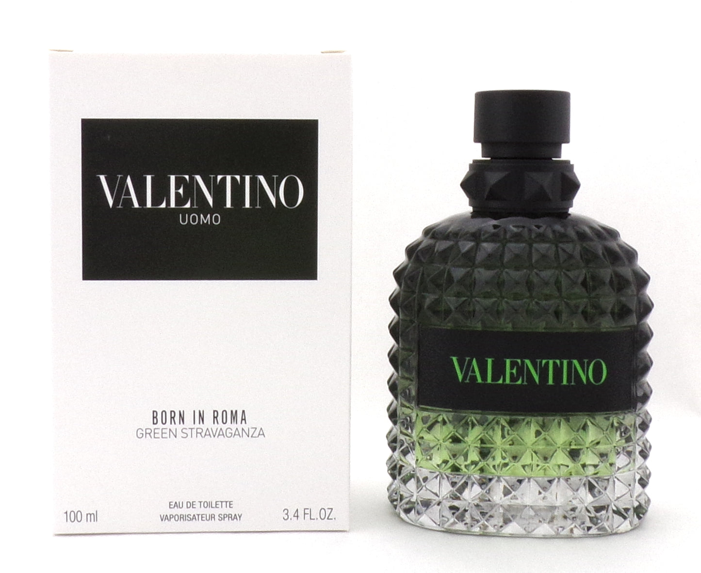 Valentino Uomo Born In Roma Green Stravaganza 3.4 oz. Eau de Toilette Spray for Men. New Tester w/Cap