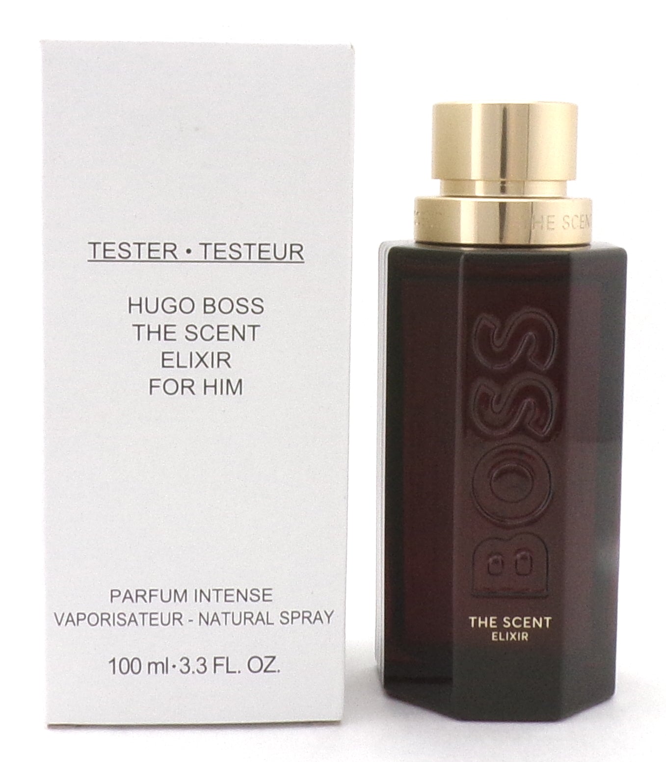 Hugo Boss The Scent ELIXIR 3.3 oz/100 ml PARFUM Intense Spray for Men. New Tester w/Cap