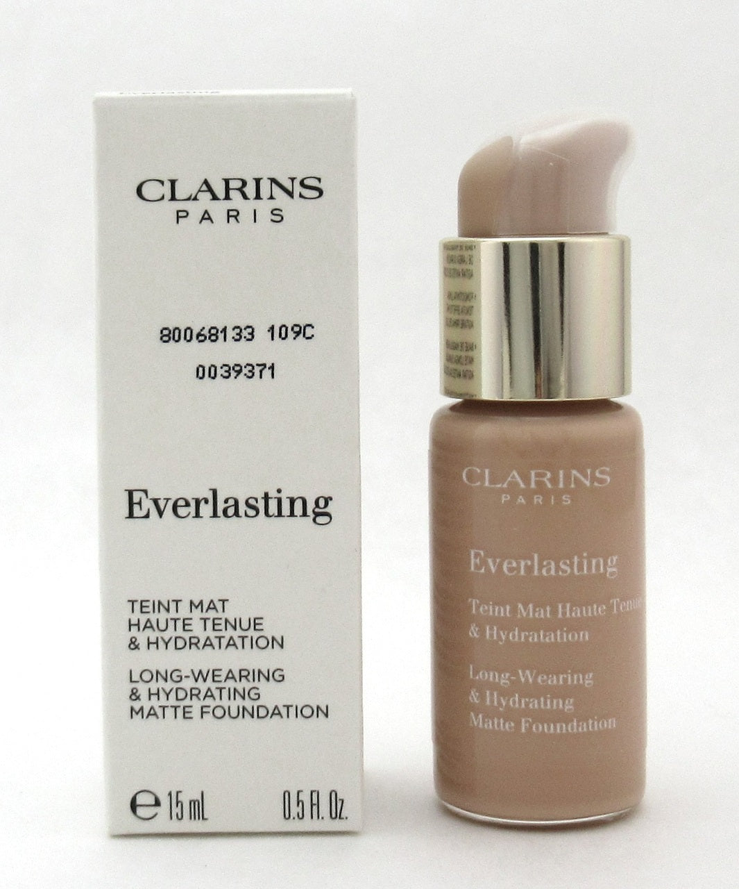 Clarins Everlasting Long Wearing & Hydrating Matte Foundation 109C Wheat 15 ml./ 0.5 oz. New Tester