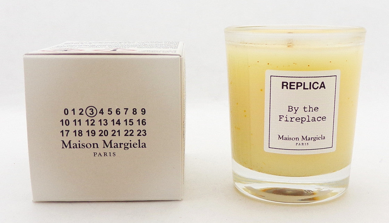 Replica BY THE FIREPLACE by Maison Margiela 1.23 oz. Scented Candle. Brand New Stained Box NO CELLOPHANE Lot of 2 Candles