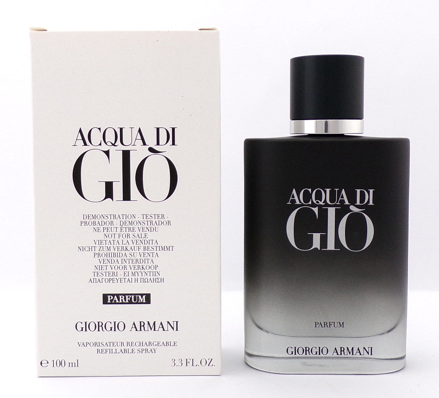 Acqua Di Gio by Giorgio Armani 3.3 oz./100 ml. PARFUM Refillable Spray for Men. New Tester w/Cap