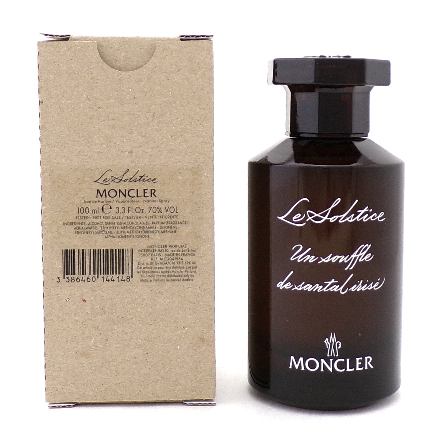 Moncler LE SOLSTICE 3.3 oz./ 100 ml. Eau de Parfum Spray Unisex. New Tester w/Cap