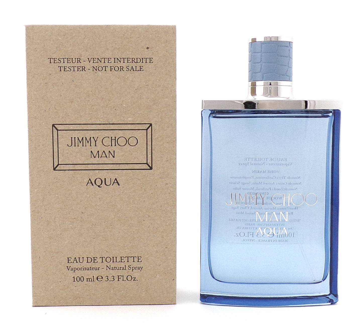 Jimmy Choo Man AQUA 3.3 oz Eau de Toilette Spray. New Tester w/Cap