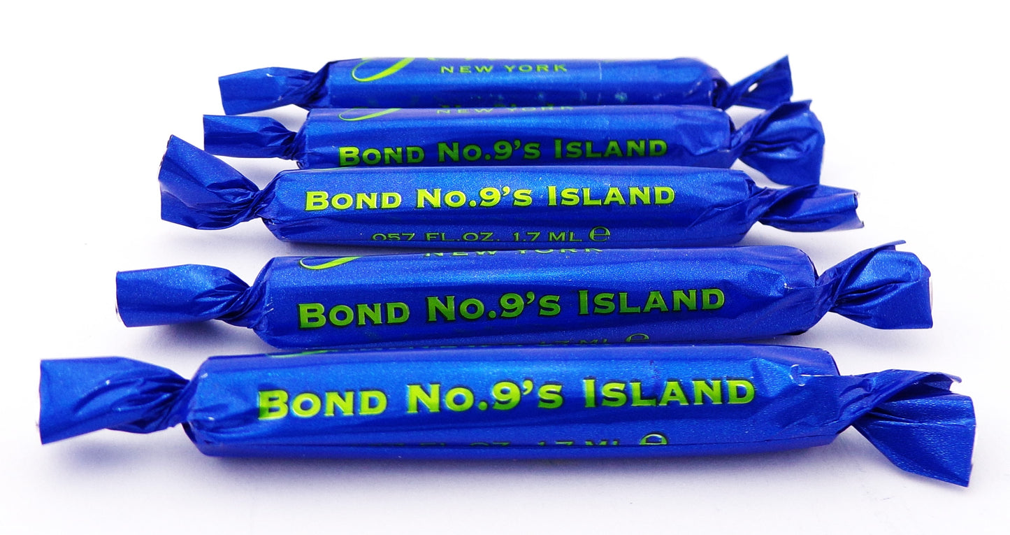Bond No.9's ISLAND 0.057 oz./1.7 ml. Eau de Parfum Sample Spray Unisex LOT of 5. New