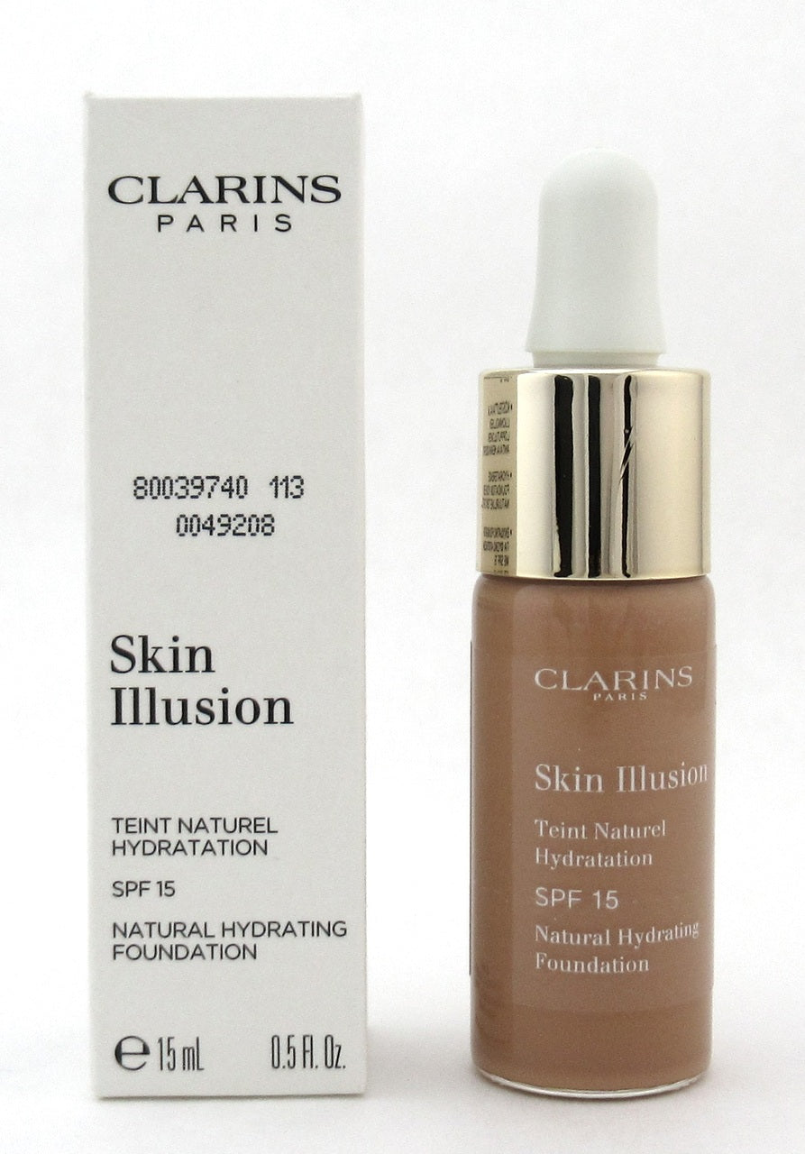 Clarins Skin Illusion Natural Hydrating Foundation SPF 15 # 113 Chestnut 0.5 oz. Tester