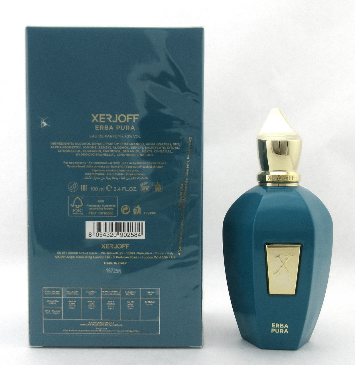 ERBA PURA by Xerjoff 3.4 oz. Eau de Parfum Spray Unisex New Damaged Box