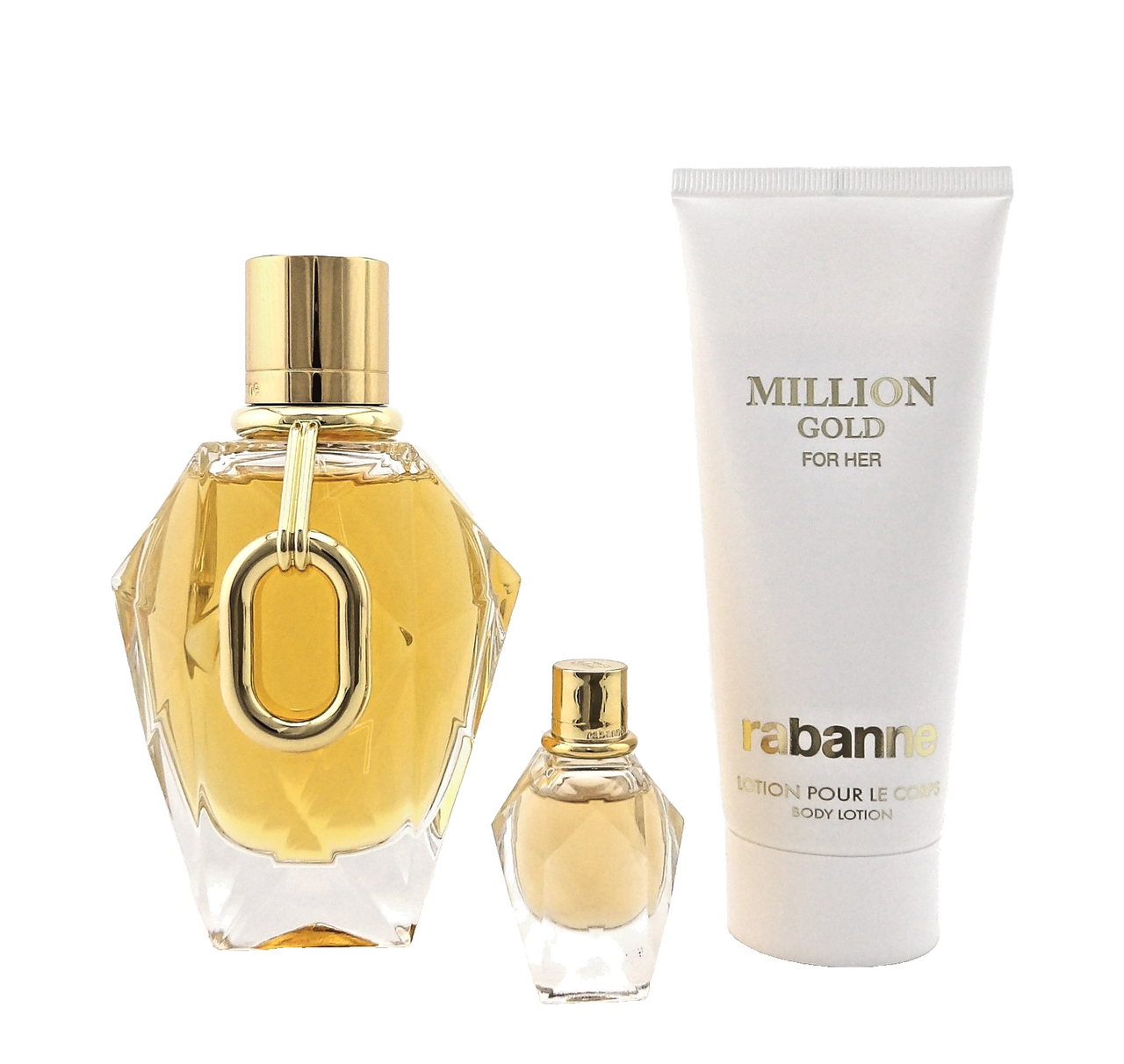 Million GOLD for Her by Rabanne 3.0 oz & 5 ml EDP + 3.4 oz Body Lotion. New SET