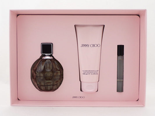 JIMMY CHOO by Jimmy Choo 3.3 oz & 0.25 oz EDP Spray + 3.3oz B/Lotion Women's SET