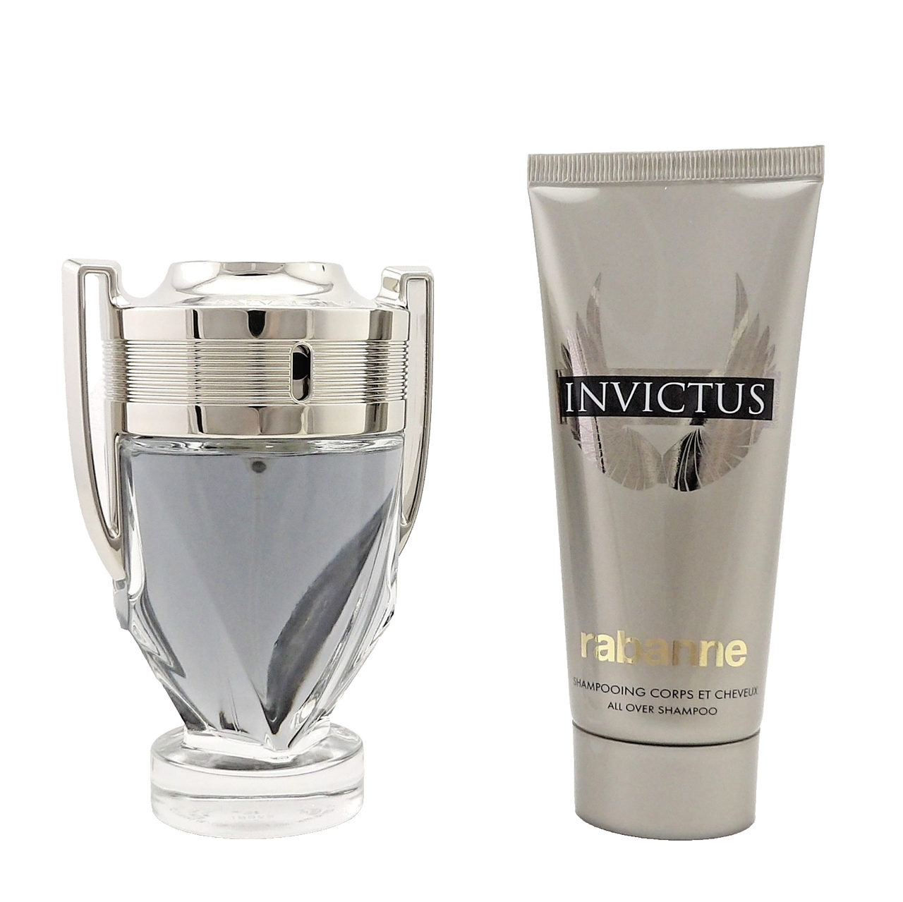 Invictus by Rabanne 3.4 oz EDT Spray + 3.4 oz All Over Shampoo. New SET for Men