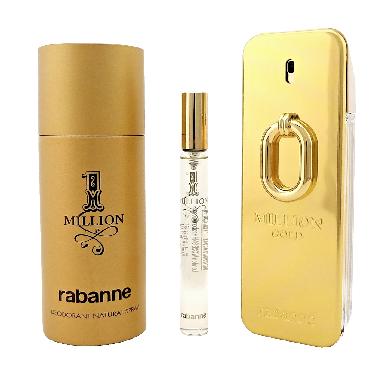 Million GOLD by Rabanne 3.4oz EDP INTENSE Spray+10ml EDT Spray+5 oz Deo. New SET