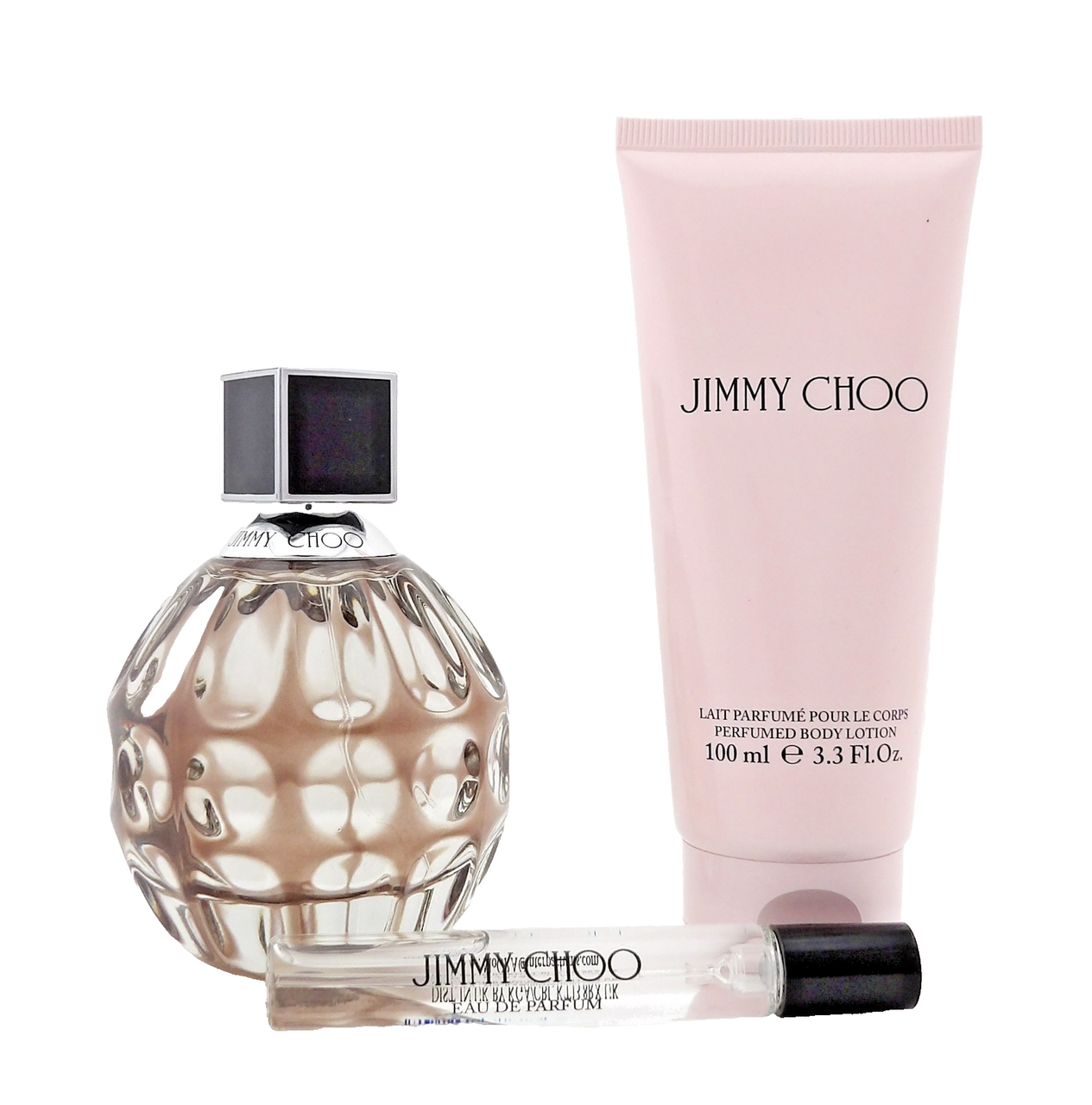 JIMMY CHOO by Jimmy Choo 3.3 oz & 0.25 oz EDP Spray + 3.3 oz B/Lotion. New SET