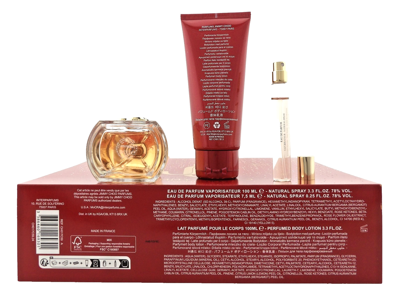 Jimmy Choo I WANT CHOO 3.3oz & 0.25oz EDP Spray+ 3.3oz B/Lotion. New Women's SET