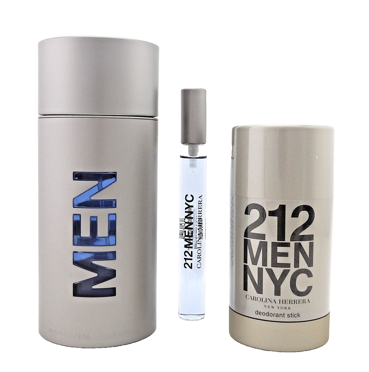 212 MEN NYC by Carolina Herrera 3.4 oz&10 ml EDT Spray+ 2.3 oz Deo Stick New SET