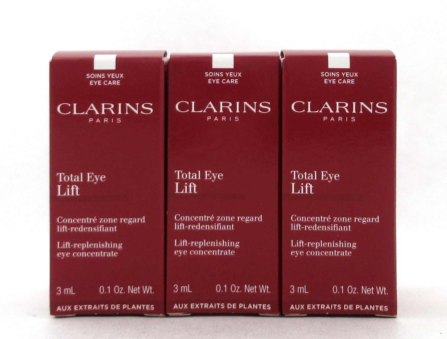 CLARINS Total Eye Lift Eye Concentrate Serum Travel Size 3 ml./0.1 oz. LOT of 6