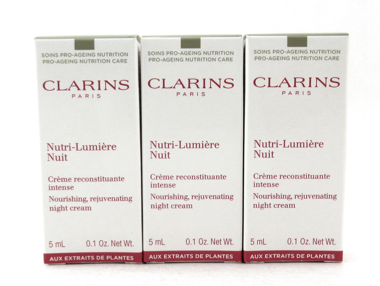 Clarins Nutri Lumiere Nuit Night Cream 5 ml./ 0.1 oz. Sample Lot of 6