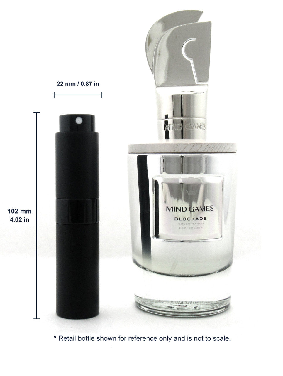 Travel Spray: Mind Games BLOCKADE Extrait De Parfum Refillable Spray 0.27 oz./ 8 ml.