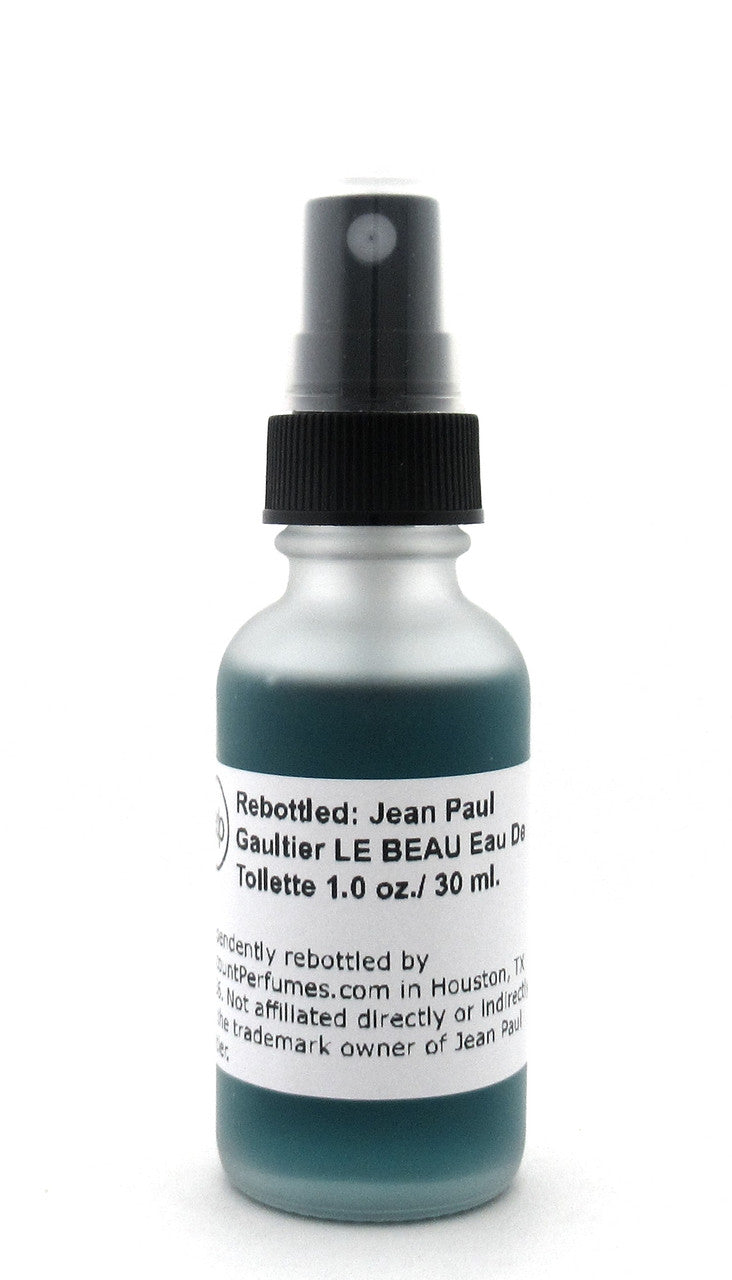 Rebottled: Jean Paul Gaultier LE BEAU Eau De Toilette Refillable Spray 1.0 oz./ 30 ml. NO BOX Glass Bottle