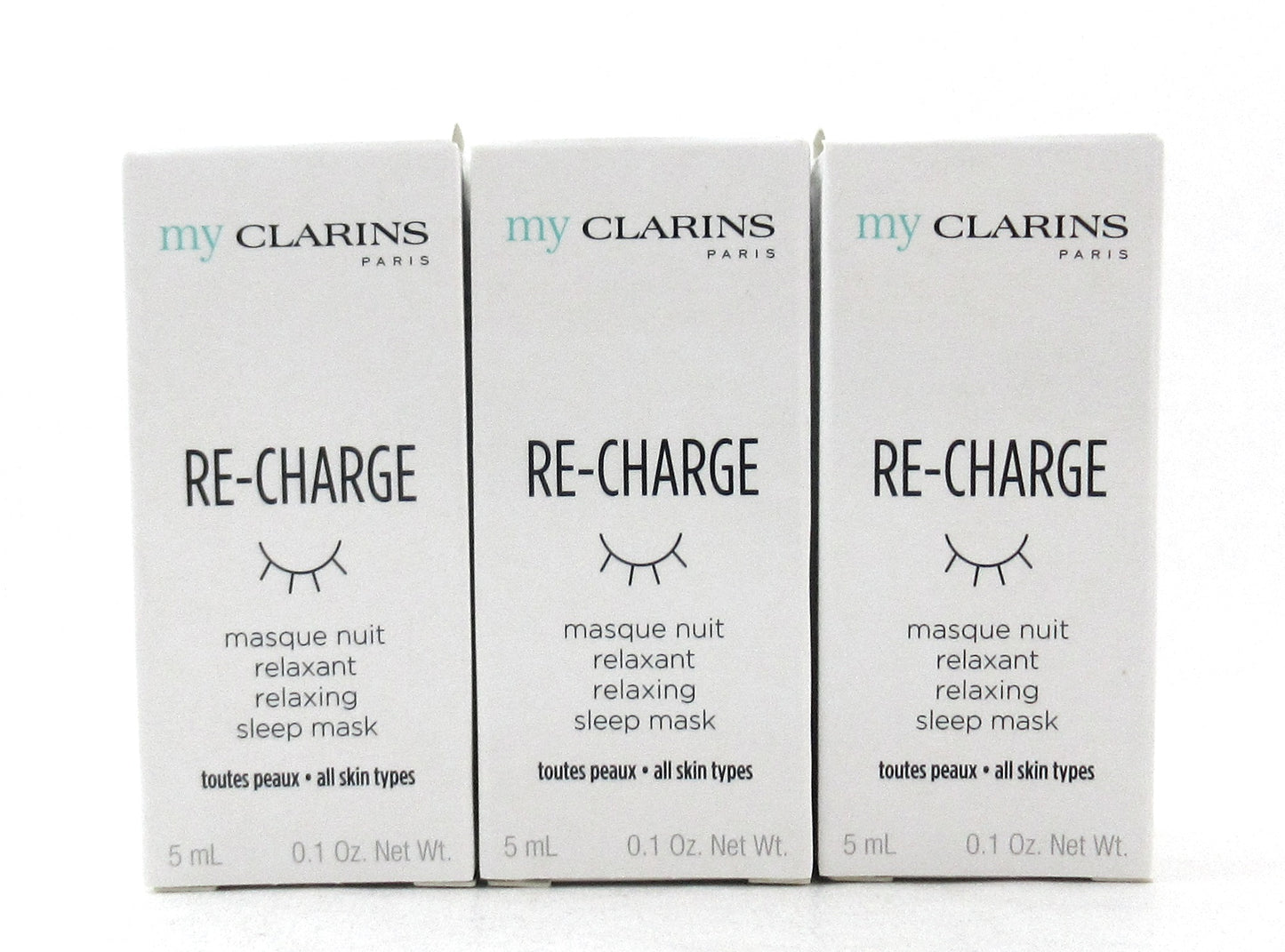 Clarins My Clarins Re Charge Relaxing Sleep Mask All Skin Sample 5 ml. Lot of 6