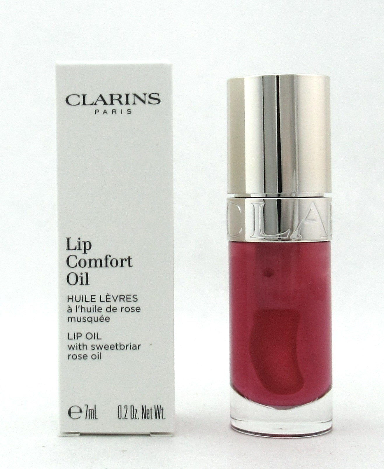Clarins 02 Raspberry Lip Comfort Oil with Sweetbriar Rose Oil 7 ml./ 0.2 oz. New Tester