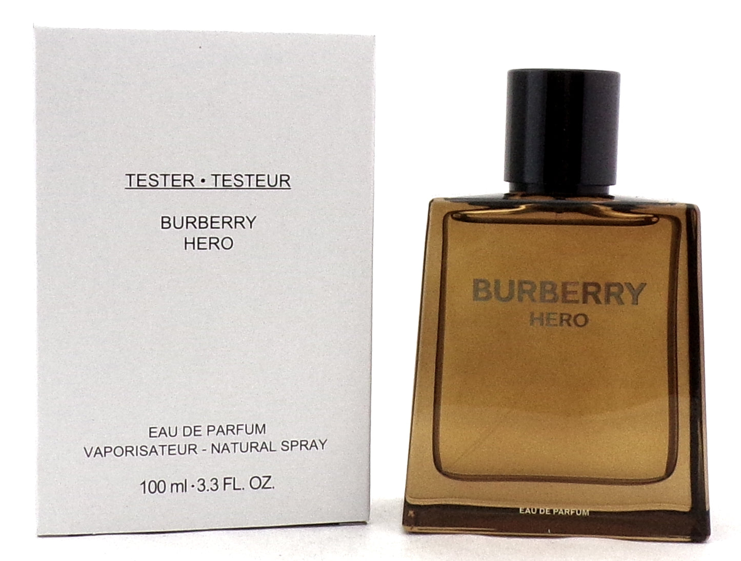 Burberry Hero 3.3 oz./100 ml. Eau de Parfum Spray for Men. New Tester w/Cap
