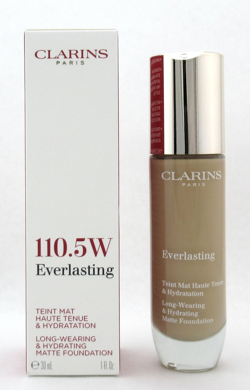 Clarins Everlasting Long Wearing & Hydrating Matte Foundation 110.5W Tawny 30 ml./ 1.0 oz. New