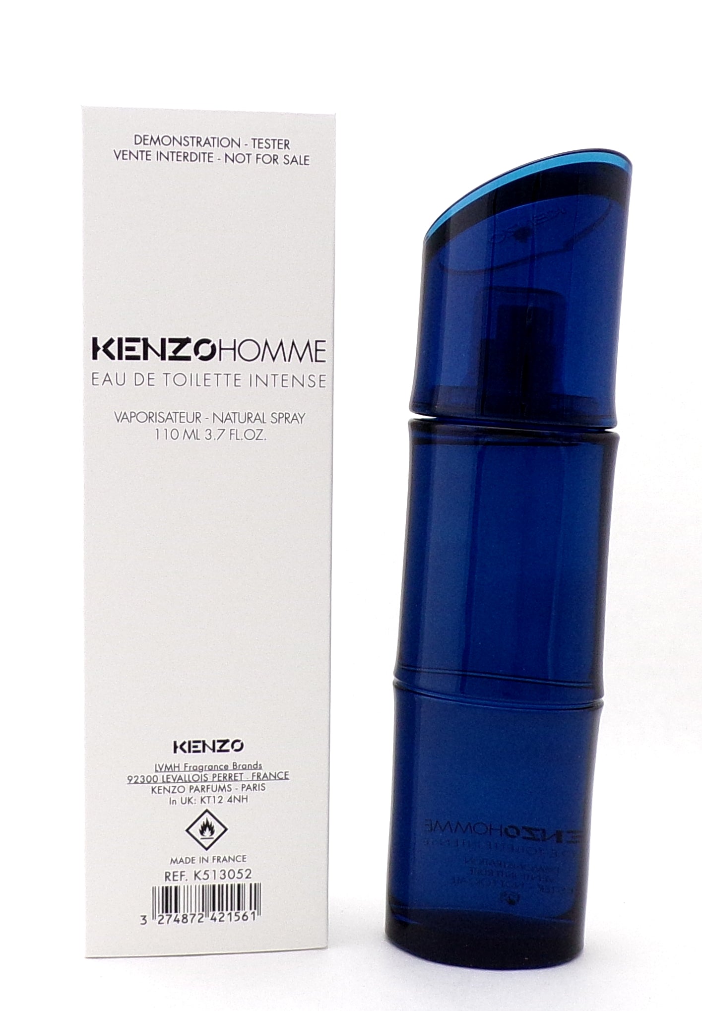Kenzo Homme 3.7 oz./ 110 ml. Eau de Toilette INTENSE Spray for Men New Tester w/Cap