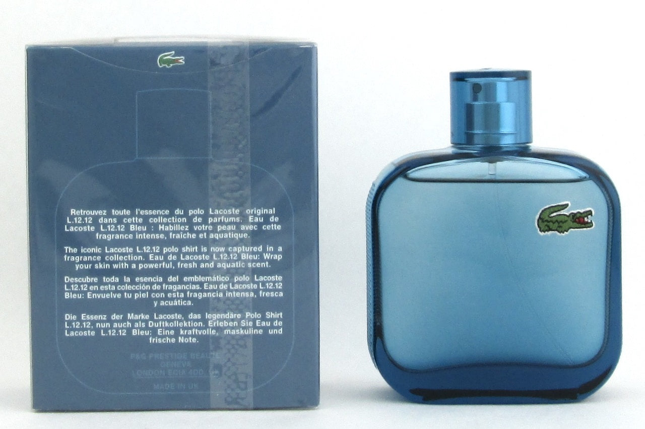 Eau de Lacoste L.12.12 Bleu by Lacoste Eau De Toilette Spray for Men 3.3 oz/100 ml New In Box