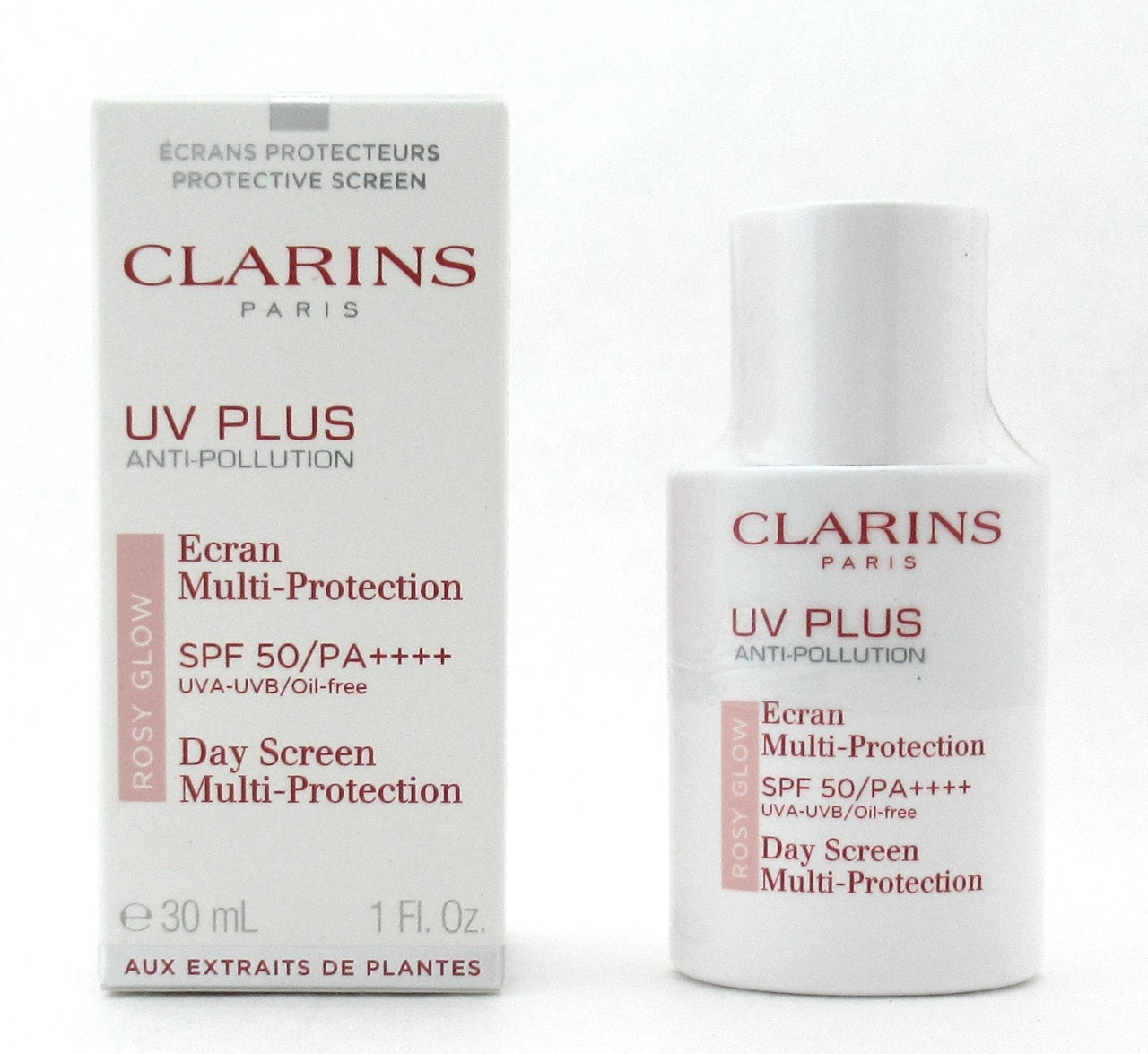 Clarins UV Plus Anti-pollution Day Screen Multi-protection SPF50 Rosy Glow 30 ml./ 1.0 oz. New