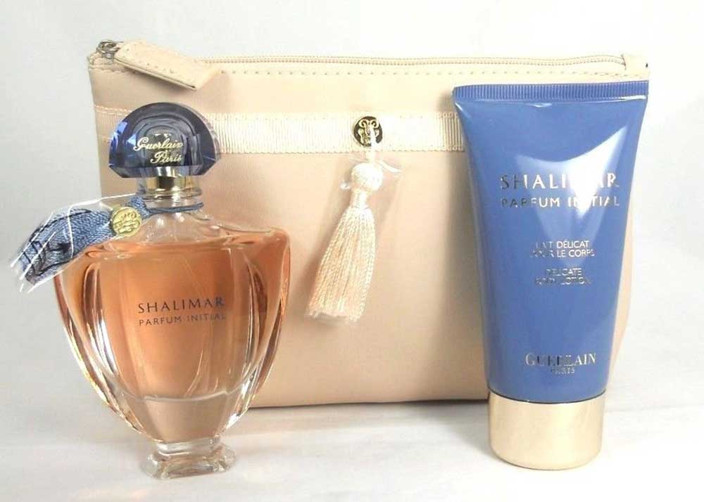 Shalimar Parfum Initial Guerlain 2.0 oz.EDP Spray+2.5 Lotion+Bag SET