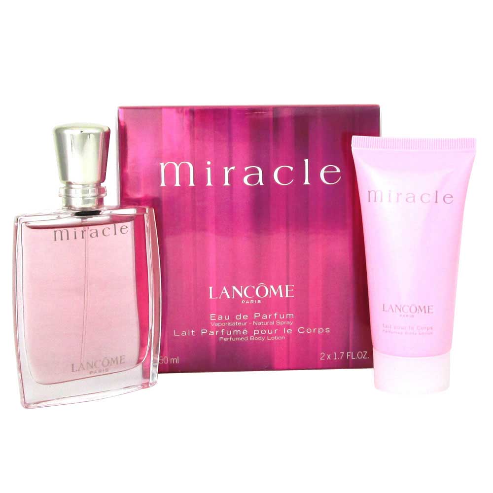 Miracle by Lancome 2pcTravel Set:1.7oz EDP Spray + 1.7oz Body Lotion