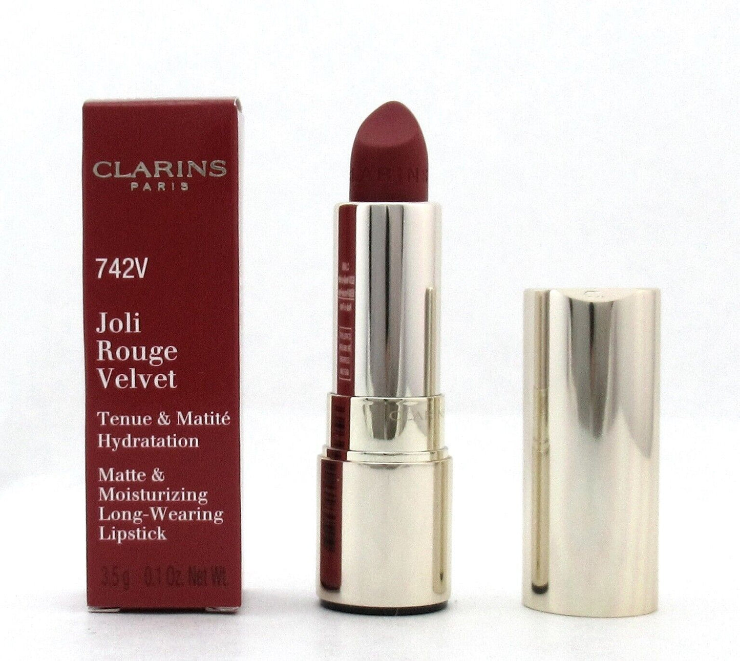 Clarins Joli Rouge Velvet Matte & Moisture. Lipstick 742V Joli Rouge 0.1 oz. New